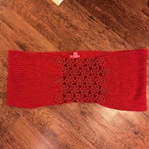 Betsy Johnson Red Circle Knit Scarf